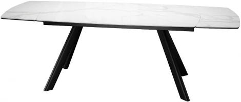 Стол DikLine KL160 керамика белый мрамор С39 глянец/опоры черные) (2 уп) арт.00-00072995