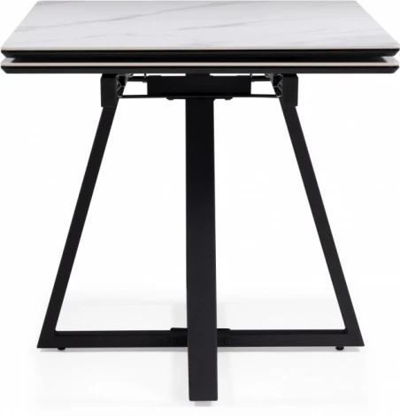 Керамический стол Notta Памелла 140(200)х80х75 белый мрамор snow white / черный арт.612193