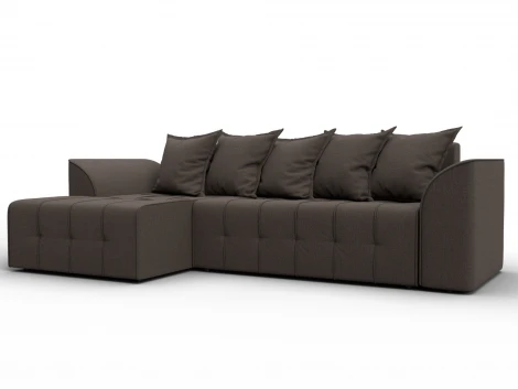 Диван угловой Лига-113 угол левый (ДСП,Рогожка/Коричневый) Лига Диванов 136703L