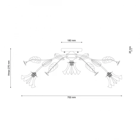 Потолочная люстра Lucia Tucci Fiori Di Rose 112.6.1 (220V, муранское стекло, цветы, ветки, розы)