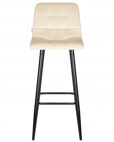 Набор 2 шт стул барный DOBRIN NICOLE (черные матовые ножки, кремовый велюр (108-113))