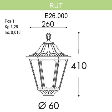 Светильник уличный Fumagalli Rut E26.000.000.Vxe27