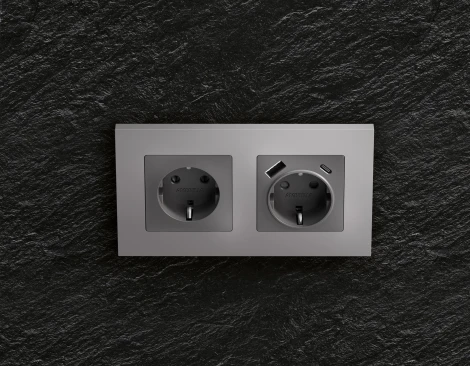 Рамка Ambrella Volt ALFA Qubi (Сталь матовый) 3-ая AF250503