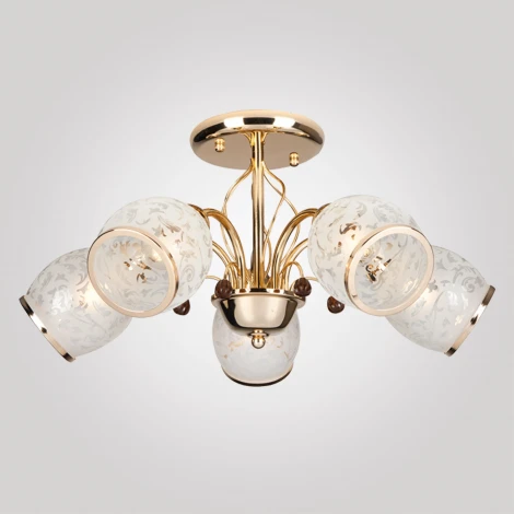 Потолочная люстра на штанге Eurosvet 30026/5 золото (220V, хрусталь)