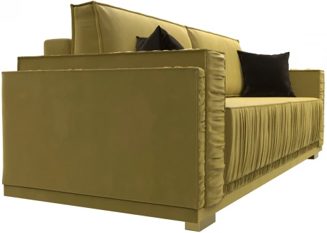 Диван прямой Лига-044 (Желтый,Коричневый/Микровельвет) Лига Диванов арт.122258