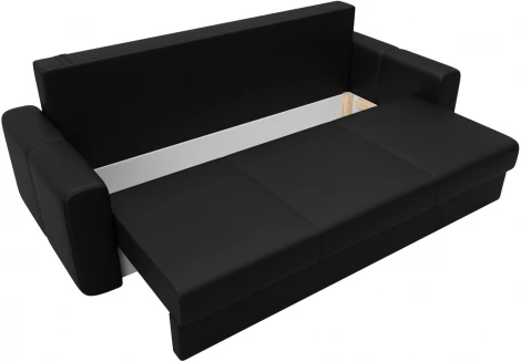 Диван прямой Лига-031 (Черный/Экокожа) Лига Диванов арт.121277