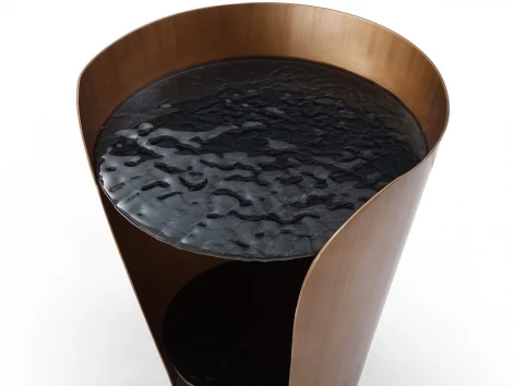 Стол журнальный ESF ET6123 (D48,6) закаленное стекло/бронзовый/Закаленое стекло,Металл