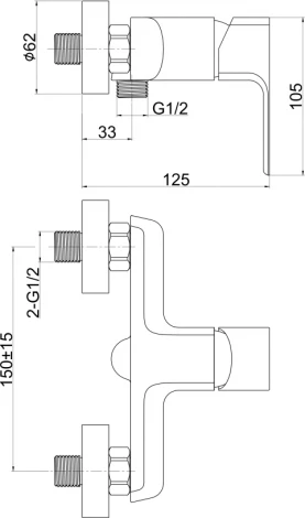 Смеситель Cersanit Geo 63041 для душа