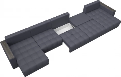 Диван П-образный с декором Лига-049 НПБ Мегалонг Лига Диванов (Экокожа) арт.128538