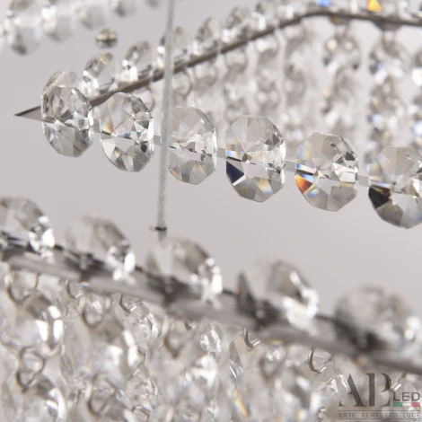 Подвесная люстра светодиодная APL LED Sicilia SH05.57.A.Ni.4000 (220V, хрусталь, на тросе)