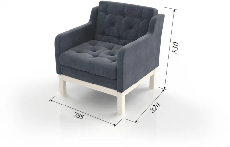 Кресло Arsko Айверс беленый дуб серый шенилл