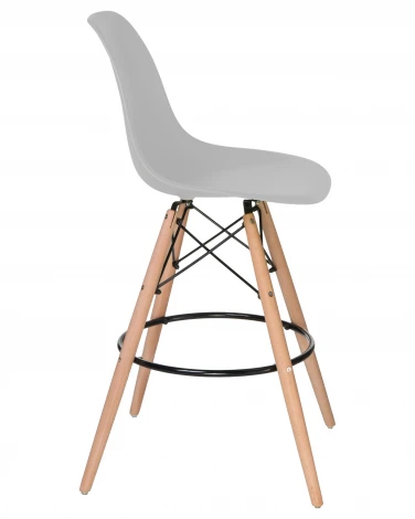 Стул барный DSW BAR (ножки светлый бук, цвет сиденья светло-серый (GR-01))