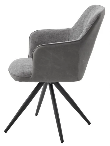 Стул НОРМАН 360 град., цвет BELLA-13/CYPRUS-10 серый, шенилл/замша / черный каркас M-City 64625