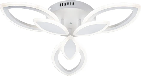 Потолочный светодиодный светильник 50Вт, 3920Лм, 3500-4000К, Ra>80, плавная регулировка мощности, изменение цветовой температуры, ночник, металл/акрил, белый (220V, пульт управления)