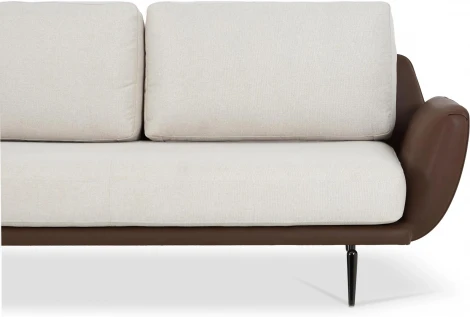 Диван Ispani угловой левый ОГОГО (арт.798829), (Ткань,Экокожа/Коричневый,Бежевый)