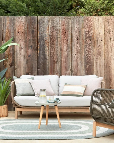 Кресло из ротанга La Forma (ex Julia Grup) Catalina (Серый,Зеленый/ Акация,Веревка,Пена,Алюминий)