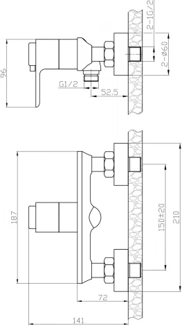 Термостат Rossinka RS50-41 для душа