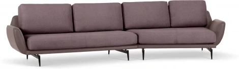 Диван Ispani угловой правый ОГОГО (арт.803472), (Ткань,Экокожа/Коричневый)