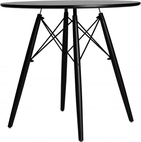 Стол обеденный DOBRIN CHELSEA`80 BLACK (столешница черная, основание черное) 108_BlackBase-TD-LMZL BLACK, цвет столешницы черный, основания черный