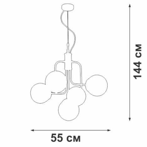 Подвесной светильник Vitaluce V3999-8/5S (220V, на тросе, шарики)