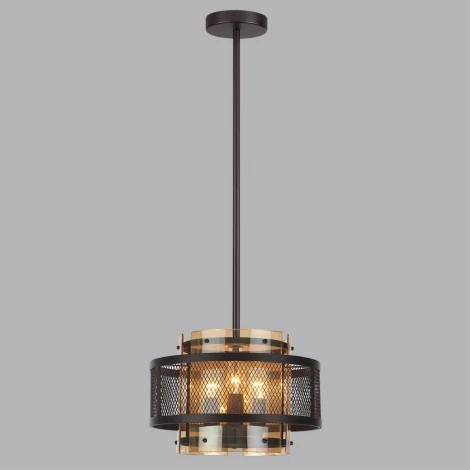 Потолочная люстра на штанге Lumion Zarina 8007/3 черный/черный, золотой металл/металл, стекло Е14 3*40W 220V (круглые)