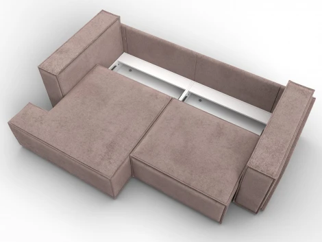 Диван угловой Лига-061 угол левый (ДСП,Брус,Фанера,Велюр/Бежевый) Лига Диванов 131150L