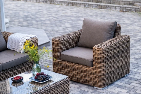 "Палермо" лаунж-зона из искусственного ротанга, цвет соломенный 4SIS арт.УТ-00008190