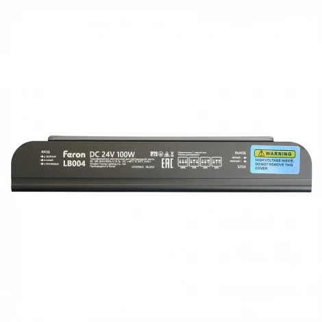 Трансформатор электронный для светодиодной ленты с плавным пуском и диммированием 100W 24V IP20 клипсы Feron LB004 52124