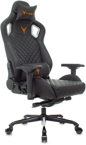 Кресло игровое Knight Titan черный ромбик эко.кожа с подголов. крестовина металл