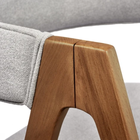 Стул Alan серый букле с ножками цвета орех Bradex Home арт.RF 0819