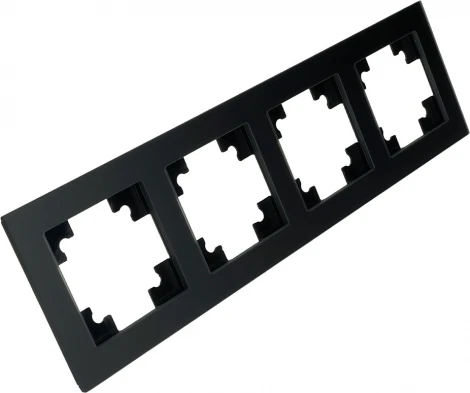 Рамка на 4 поста (черный) Stekker Катрин 49603