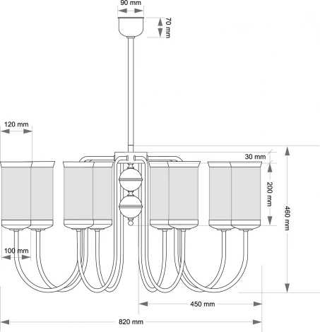 Потолочная люстра на штанге Kutek Olzano OLZ-ZW-8(P) (220V)
