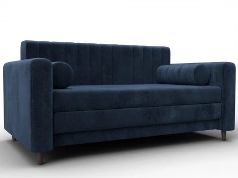 Диван прямой Лига-070 (ЛДСП,Брус,Фанера/Дерево/Велюр/Синий) Лига Диванов 129755