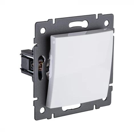 Выключатель 1-клавишный 10А/250В изогнутый, белый Kollinger REA-R-001WH для Aspekt, Eleganz, Reflex