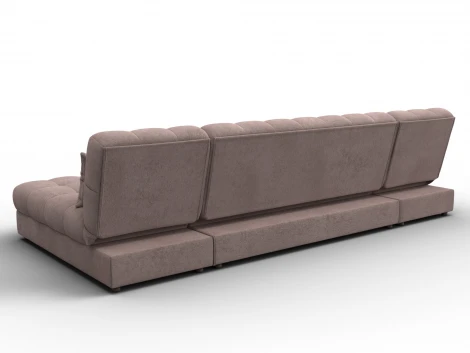 Диван П-образный Лига-116 НПБ (ДСП,ЛДСП,Велюр/Бежевый) Лига Диванов 137310