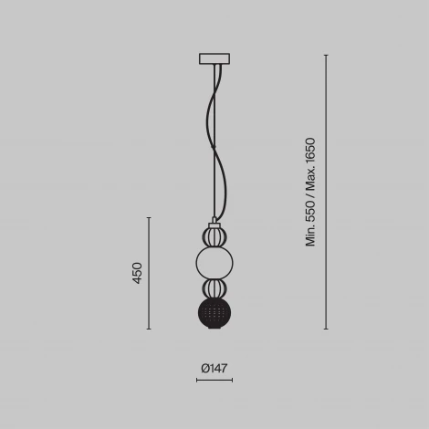 Подвесной светильник Maytoni Collar P069PL-L17CH3K (LED, 220V, на проводе, шарики)