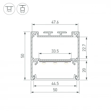 Профиль SL-LINE-5050-3000 BLACK с рефлектором (Arlight, Алюминий) 064469