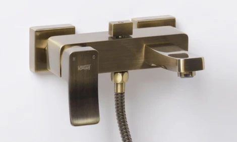 Смеситель Wasserkraft Exter 1601 для ванны с душем, светлая бронза