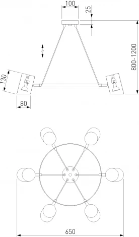 Подвесной светильник Eurosvet Splay 70147/6 белый (220V, на тросе, круглые)