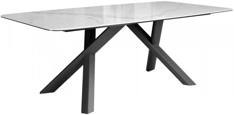 Стол DikLine KS220 керамика Cloud (белый глянец C11 )/опоры черные арт.00-00071460