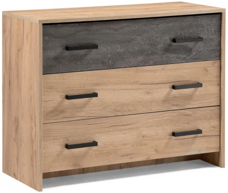 Комод Woodville Taika дуб золотой / камень темный 499622