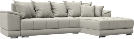 Диван угловой НордСтар правый угол (Бежевый/Рогожка) Лига Диванов арт.122927