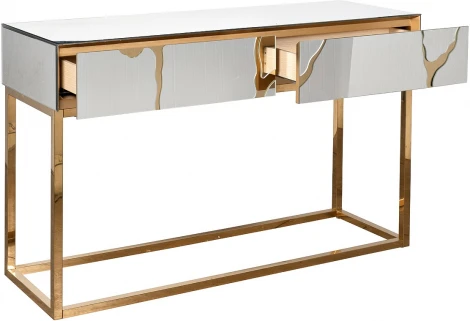 Консоль зеркальная c золотым декором 120*42*79см Garda Decor арт.KFG197