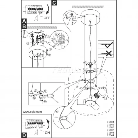 Подвесной светильник Eglo Viserbella 97644