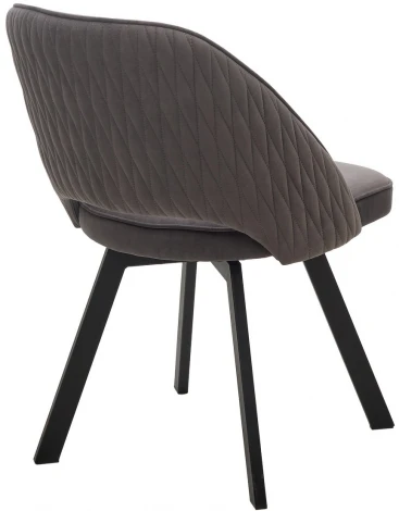 Стул DUNA 360 град. поворот. B28 Темно-серый, велюр / черный каркас, М-City
