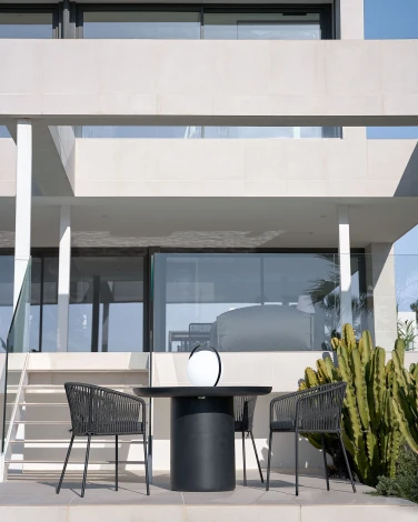 Стул уличный La Forma (ex Julia Grup) Yanet (Черный,Серый/ Металл,Веревка,Пена,Сталь)