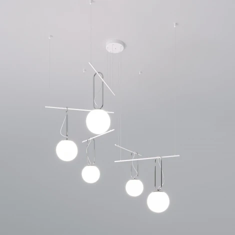 Подвесной светильник Riche 70143/5 белый Eurosvet (220V, на тросе, шарики)