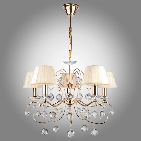Подвесная люстра Eurosvet Эстель 10058/5 золото/прозрачный хрусталь Strotskis