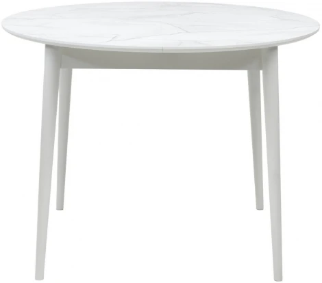Стол BOLERO 105 см Жемчужный Перито (Белый Мрамор), HPL / Белый М-City