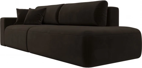 Диван прямой Лига-036 НПБ Модерн подлокотник слева (Коричневый/Микровельвет) Лига Диванов арт.121332L